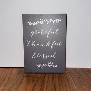 Art Box Sign | Grateful, Thankful & Blessed | 5" x 1" x 7"